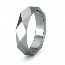 Faceted Tungsten Carbide Ring 8mm